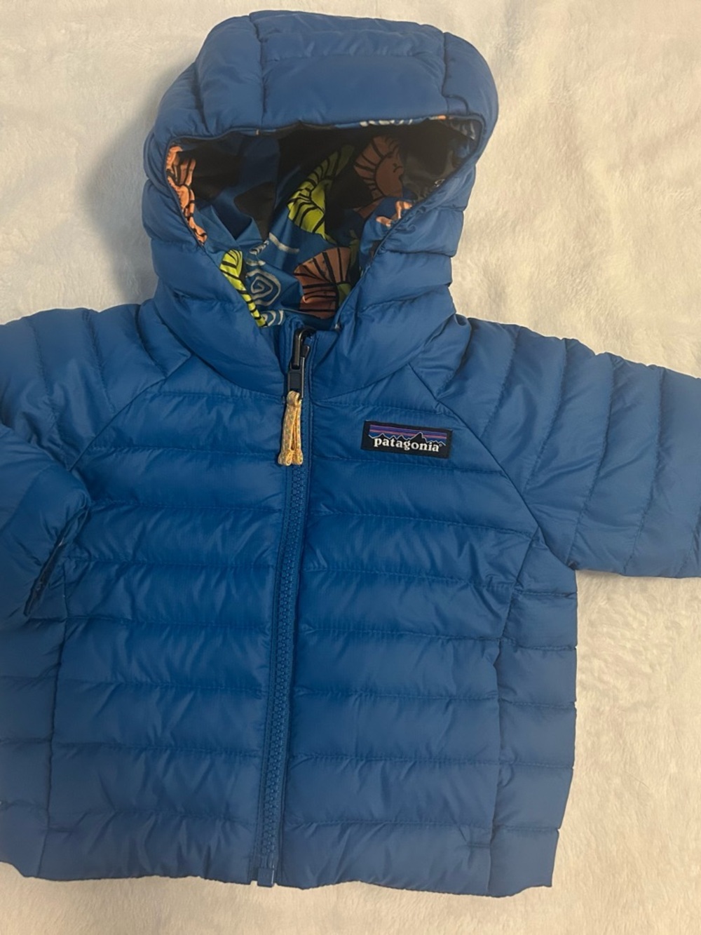 Patagonia Royal Blue Quilted Hooded Puffer Jacket